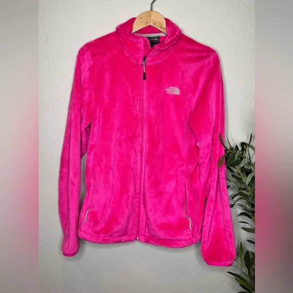 The North Face Osito 2 Fleece Jacket Women’s Large Hot Pink Full Zip Plush - Picture 1 of 6
